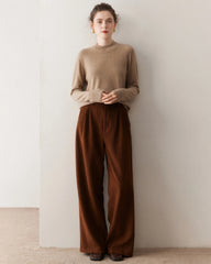 Damen-Leichter Kaschmirpullover mit Stehkragen