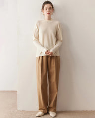 Damen-Leichter Kaschmirpullover mit Stehkragen