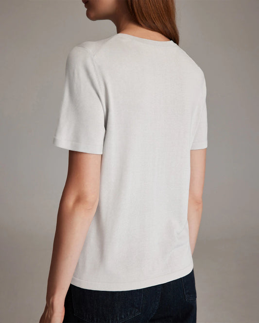 Damen-T-Shirt aus Seidenjersey mit kurzen Ärmeln