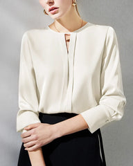 Seidenbluse mit Schlitz für Damen