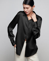 30 Momme Damen-Seidenbluse im Lässigen Stil