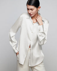 30 Momme Damen-Seidenbluse im Lässigen Stil