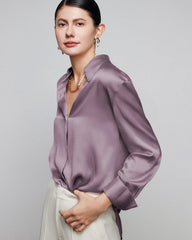 30 Momme Damen-Seidenbluse im Lässigen Stil