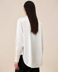 Damen Waschbare Seidenbluse – Basic Style
