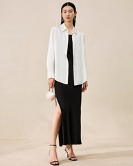 Damen Waschbare Seidenbluse – Basic Style