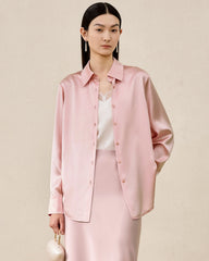Damen Waschbare Seidenbluse – Basic Style