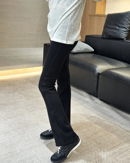 Damen-Schlaghose mit Wollfleece-Futter