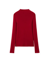 Damen Stricktop aus Wolle und Kaschmir mit Stehkragen