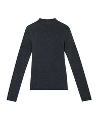 Damen Stricktop aus Wolle und Kaschmir mit Stehkragen