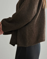 Damen Lockerer Rundhals-Kaschmirpullover