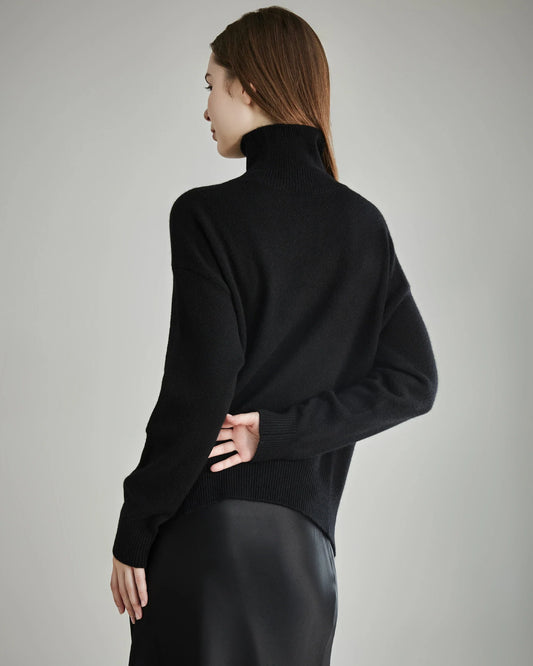 Damen Lockeres Rollkragenpullover aus Kaschmir