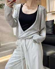 Gebürstetes Woll-Camisole mit integriertem BH