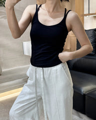 Gebürstetes Woll-Camisole mit integriertem BH