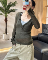 Gebürstetes Woll-Camisole mit integriertem BH