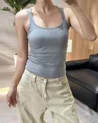 Gebürstetes Woll-Camisole mit integriertem BH
