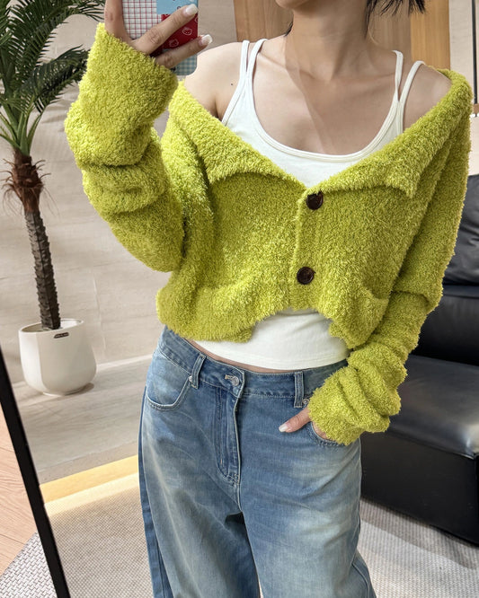 Gebürstetes Woll-Camisole mit integriertem BH