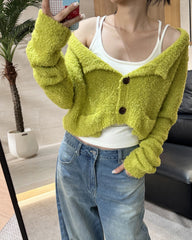 Gebürstetes Woll-Camisole mit integriertem BH