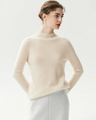 Stricktop aus 100 % reinem Kaschmir mit Trichterkragen