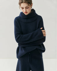 Kaschmir-Woll-Set mit Kapuzenpullover und Hose