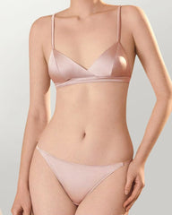 Seiden-Triangle-Bralette und V-String-Slip-Set