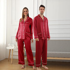 Lange Seidenpyjamas für Paare - Hausbekleidung