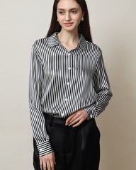 Gestreifte Seidenbluse für Damen