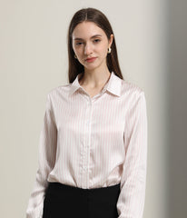 Gestreifte Seidenbluse für Damen