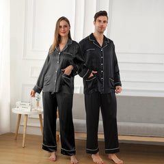 Lange Seidenpyjamas für Paare - Hausbekleidung