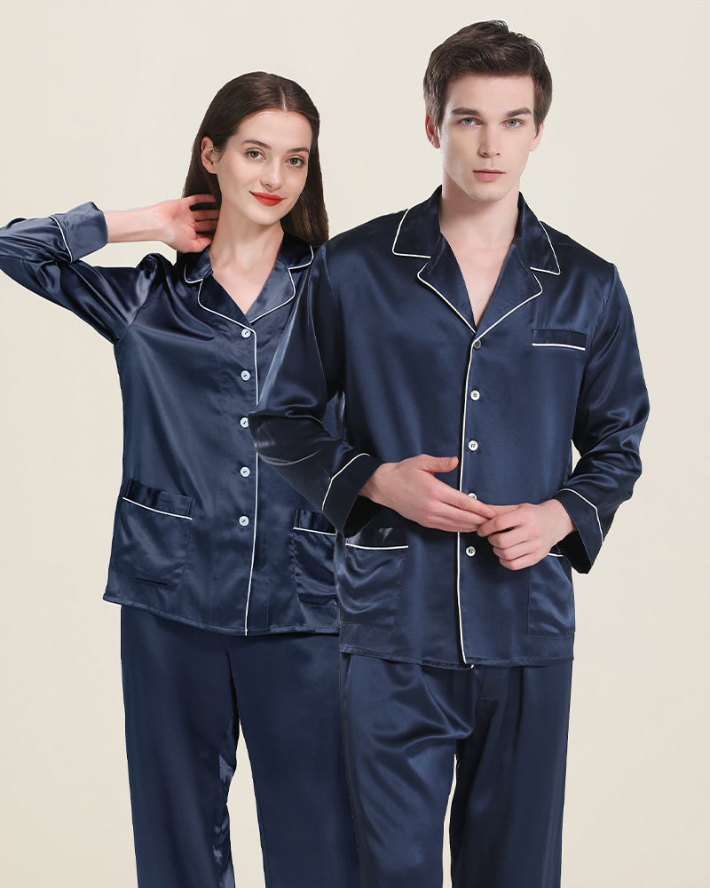 Lange Seidenpyjamas für Paare - Hausbekleidung